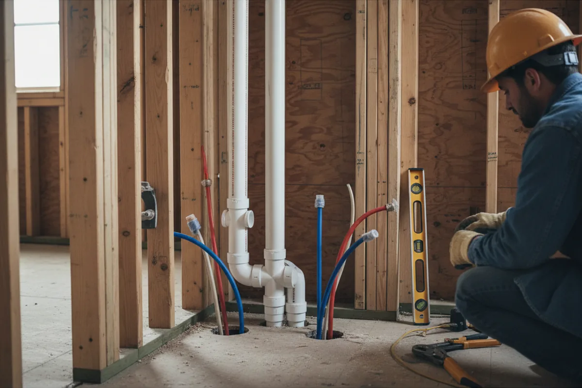 Drain and supply rough-in during Leak Detection in Crown King