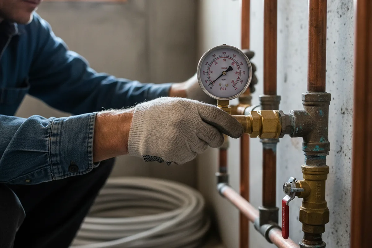 Pressure testing a repaired line during Water Line Repair in Crown King